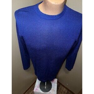 Rochelle California Blue Sparkle Metallic Sweater Womens Medium